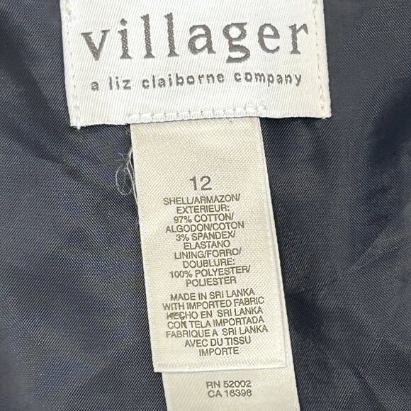 VINTAGE VILLAGER Liz Claiborne Womens Blazer Sz 12 Geometric Floral Stretch Y2K - Picture 4 of 10